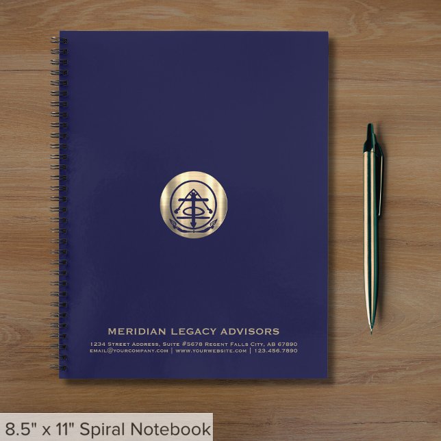 Navy Blue Gold Seal Logo Notebook (Creator Uploaded)