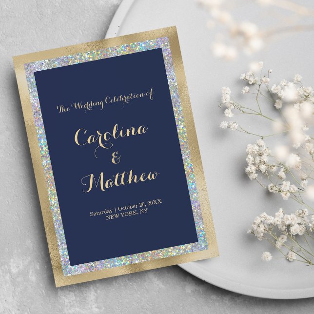 Navy blue gold silver holographic glitter Program Programme (Navy blue gold silver holographic glitter Program )