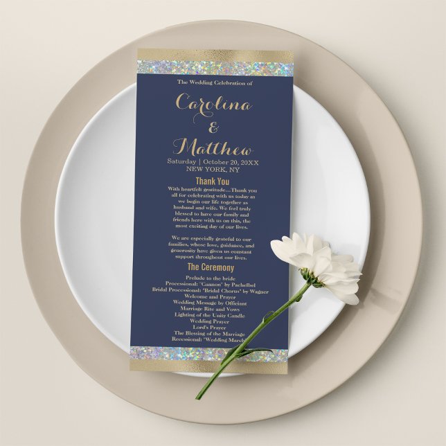 Navy blue gold silver holographic glitter  programme (Navy blue gold silver holographic glitter Program)