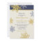 Navy Blue Gold Snowflake Winter Wedding Invitation