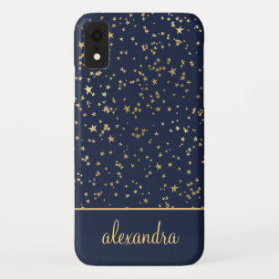 Navy Blue - Gold Stars Celestial Monogram Case-Mate iPhone Case
