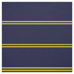 Navy blue, gold striped design fabric