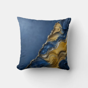 Navy Blue Gold Unique Home Decor Gift Cushion