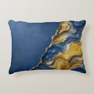 Navy Blue Gold Unique Home Decor Gift Decorative Cushion