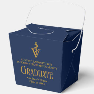 Navy Blue Gold Veterinary School Graduate Fortune Favour Box