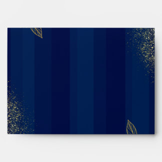 Navy Blue Gold Wedding Envelope Liner