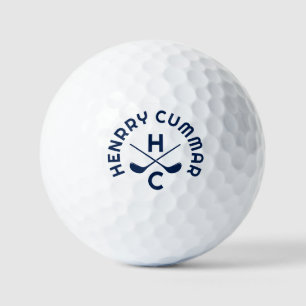 Navy Blue Golf Clubs, Custom Name  Golf Balls