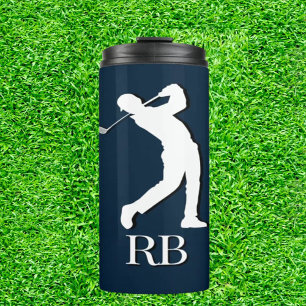 Navy Blue Golfer's Birthday Thermal Tumbler