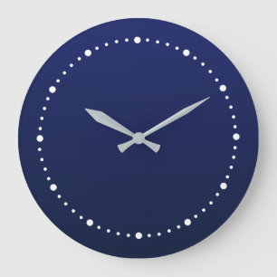 Navy Blue Gradient Deep Blue Large Clock