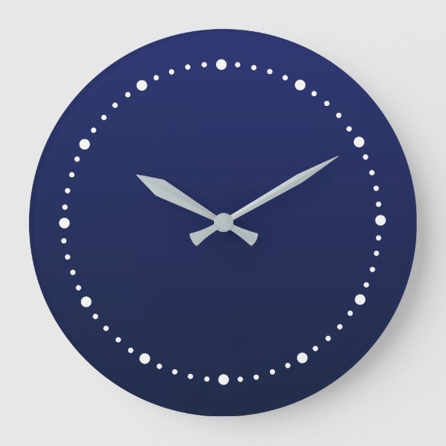 Navy Blue Gradient Deep Blue Large Clock (Front)