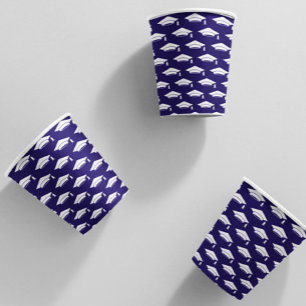 Navy Blue Graduation Caps Paper Cups