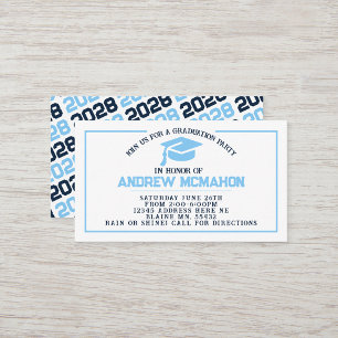 Navy & Blue Graduation Mini Insert / Friend Invite