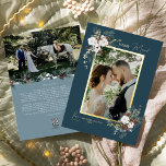 Navy Blue Greenery Vintage Merry Married Portrait<br><div class="desc">Welcome to our enchanting Navy Blue Greenery Vintage Merry Married Portrait Foil Holiday Card design, where vintage charm meets modern elegance. This design features intricate watercolor greenery and subtly elegant calligraphy with simple typography, capturing the essence of traditional cosiness and rustic cottage core. With a touch of retro flair and...</div>
