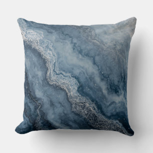 Navy Blue Grey Light Blue White Contemporary Cushion