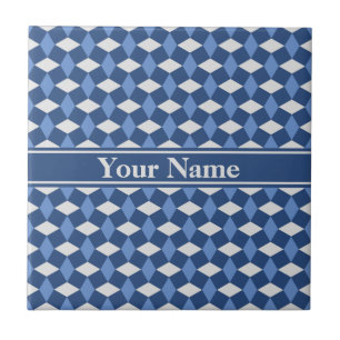 Navy/Blue/Grey Wavy Pattern Ceramic Tile