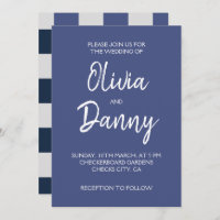 Navy Blue Grey White Chequerboard Wedding