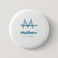 Navy blue groomsman name letter date masculine per