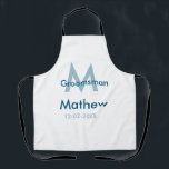 Navy blue groomsman name letter date masculine per apron<br><div class="desc">design</div>