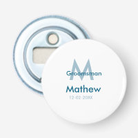 Navy blue groomsman name letter date masculine per