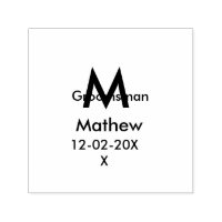 Navy blue groomsman name letter date masculine per