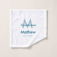 Navy blue groomsman name letter date masculine per