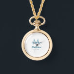 Navy blue groomsman name letter date masculine per watch<br><div class="desc">design</div>