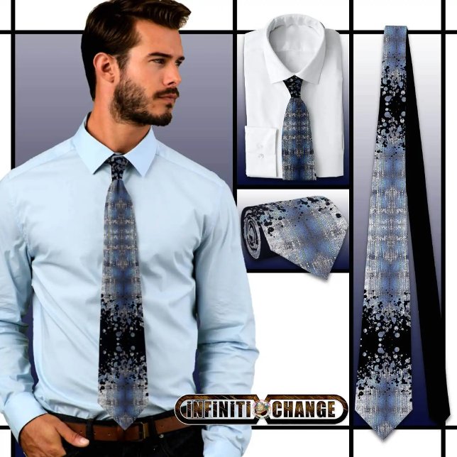 Navy Blue Grunge Denim Texture | Tie (Creator Uploaded)