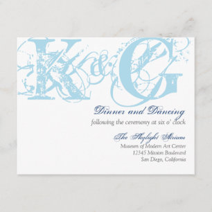 Navy blue grunge distressed reception enclosure card