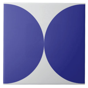 Navy Blue Half Circle Geometric Mid Century Modern Tile