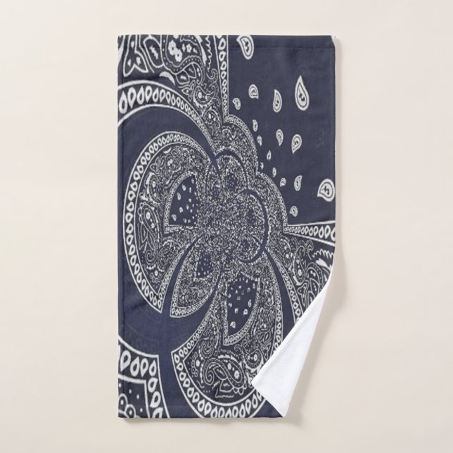 Navy Blue Hanky Code Hand Towel (Hand Towel)