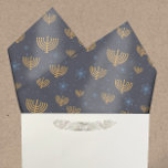 Navy Blue Hanukkah Menorah Star of David Pattern Tissue Paper<br><div class="desc">This design features a watercolor golden menorah and Star of David pattern set on a navy blue background. The background colour may be changed to,  literally,  any colour you like! Just choose the customise tool.</div>