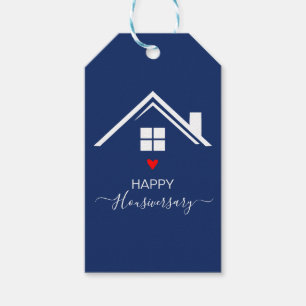 Navy Blue Happy Housiversary Favour Tags - Real Es