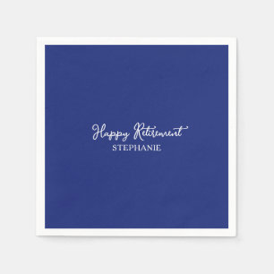 Navy Blue Happy Retirement Napkin