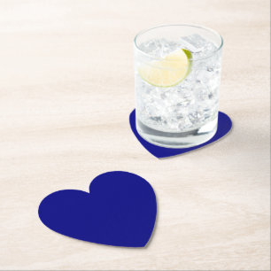Navy Blue Heart Paper Coaster