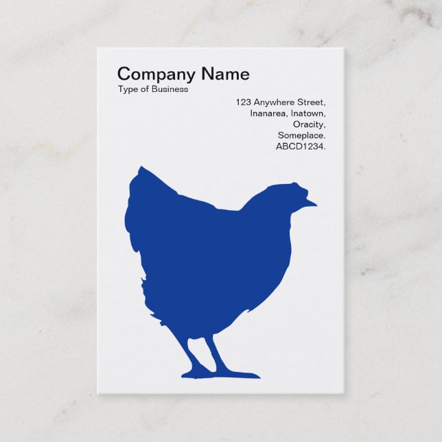 Navy Blue Hen Symbol - Black on White Business Card (Front)