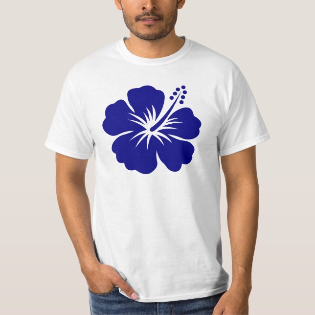 Navy blue hibiscus T-Shirt (Front)
