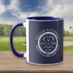 Navy Blue Hole in One Personalised Golf Mug<br><div class="desc">Personalise the name,  location hole number and date to create a great golf keepsake to celebrate that fantastic hole in one. Designed by Thisisnotme©</div>