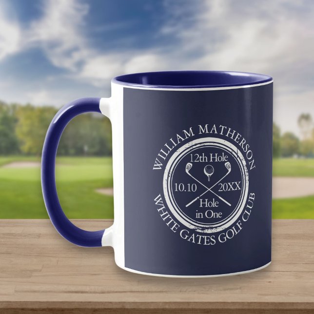 Navy Blue Hole in One Personalised Golf Mug (Creator Uploaded)