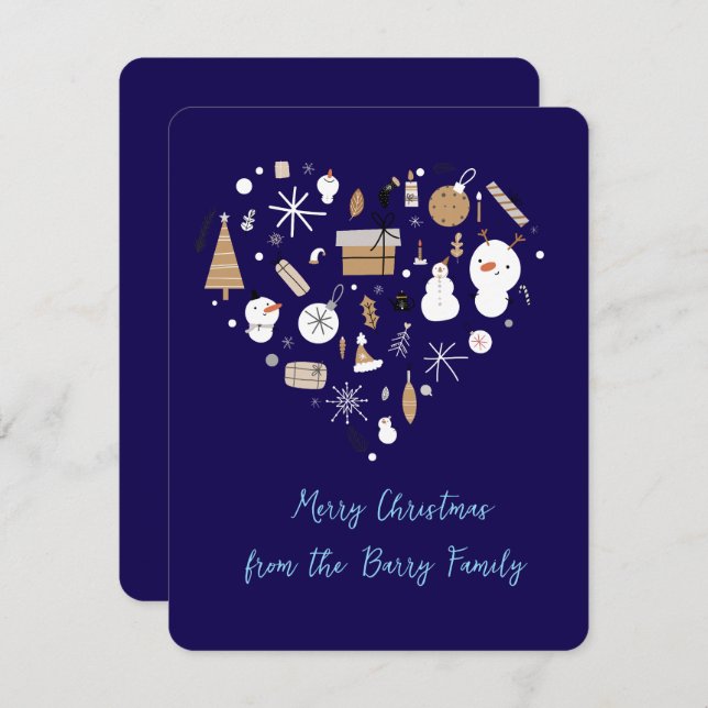 Navy Blue Holiday Card (Front/Back)