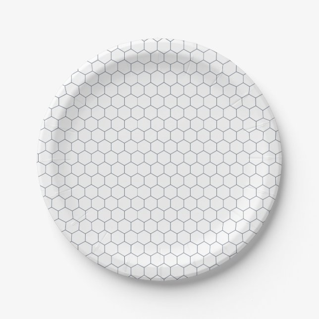 Navy Blue Honeycomb Paper Plate (Front)