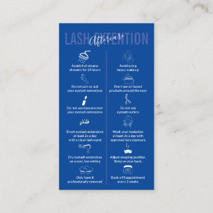 Navy Blue Icon Makeup Lash Extension Aftercare Business Card