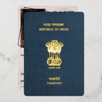Navy Blue India Passport Save The Date