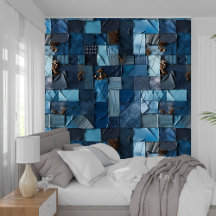 navy blue indigo collage paper texture  