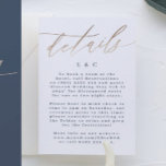 Navy Blue Info Accommodation Gold Wedding RSVP Card<br><div class="desc">This card is part of a large collection - click below or ask me for me info
*the detail is faux gold not real foil</div>