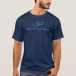 Navy Blue Initial Monogram Name Men's Template T-Shirt<br><div class="desc">Custom Monogram Initial Letter Name Template Elegant Trendy Men's Navy Blue Basic Dark T-Shirt.</div>