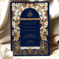 Navy Blue Islamic Wedding Antique Gold Muslim