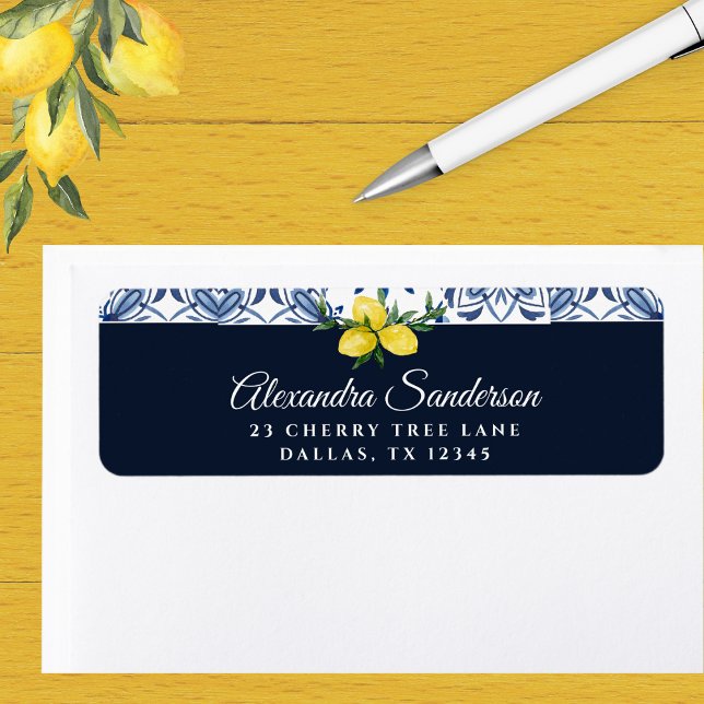 Navy Blue Italian Lemon Return Address (Creator Uploaded)