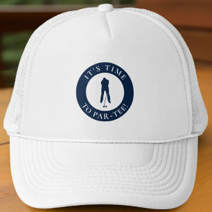 Navy Blue Its Time to Par Tee Humorous Golf  Trucker Hat