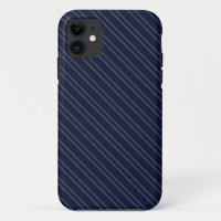 Navy Blue Ivory Gold Pinstripes