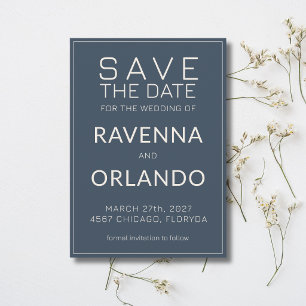 Navy Blue Ivory Old Money Modern Wedding Save The Date